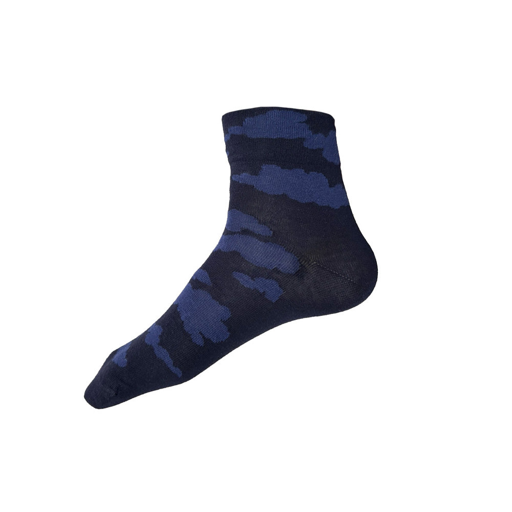 Made in USA men's navy cotton cloud ankle socks by THIS NIGHT