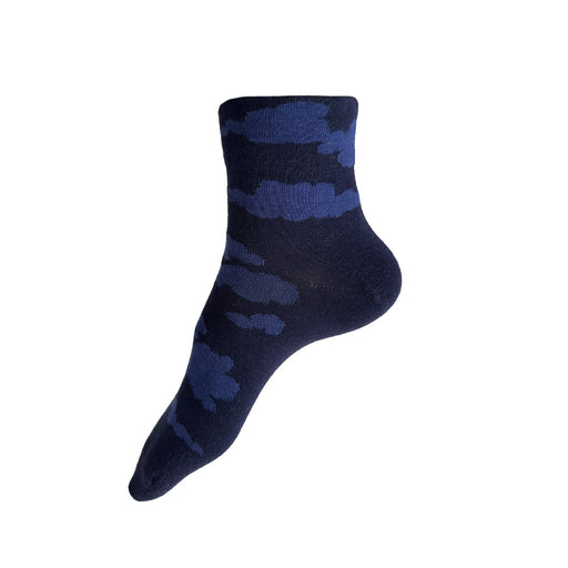 Made in USA women's navy cotton night cloud ankle socks by THIS NIGHT
