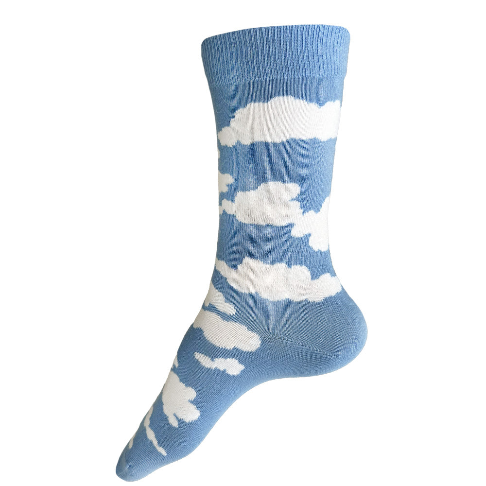 MADE IN USA women's light blue cotton cloud socks by THIS NGHIT