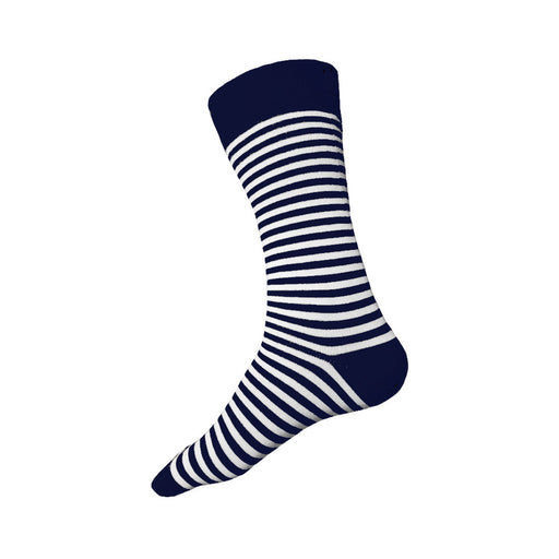 Made in USA men's navy and white striped cotton socks by THIS NIGHT