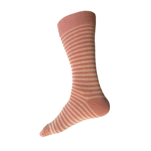 Made in USA men's pastel peach striped cotton socks