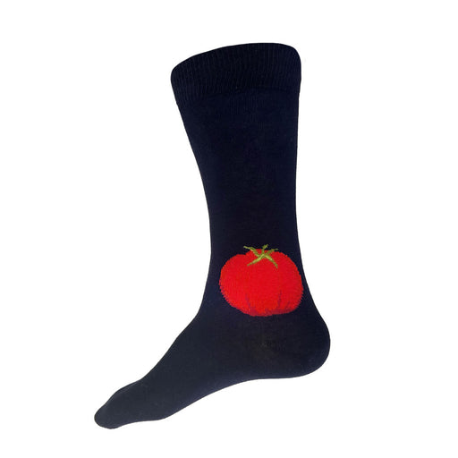 Made in USA men's navy cotton socks with red tomato by THIS NIGHT