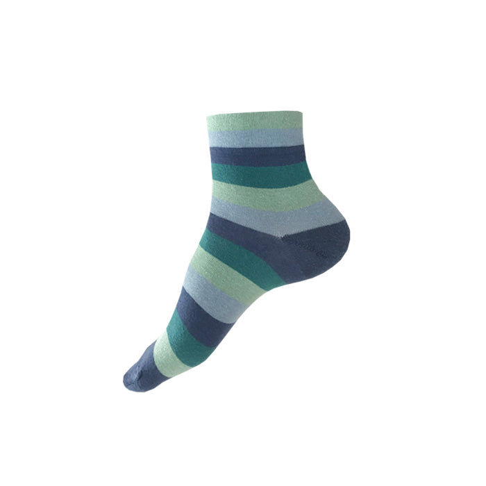 MADE IN USA women's cotton ankle socks in blues and greens by THIS NIGHT