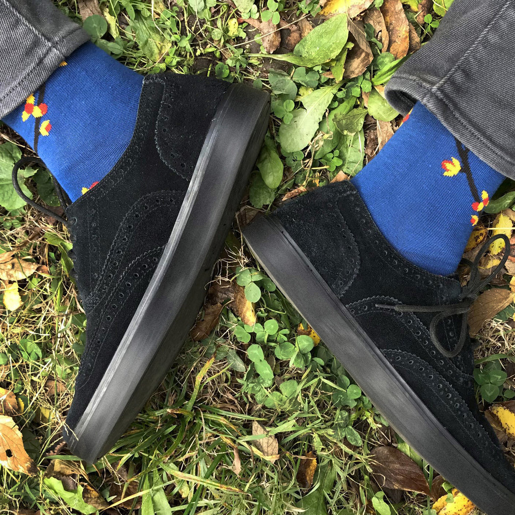 MADE IN USA Bittersweet blue cotton socks by THIS NIGHT
