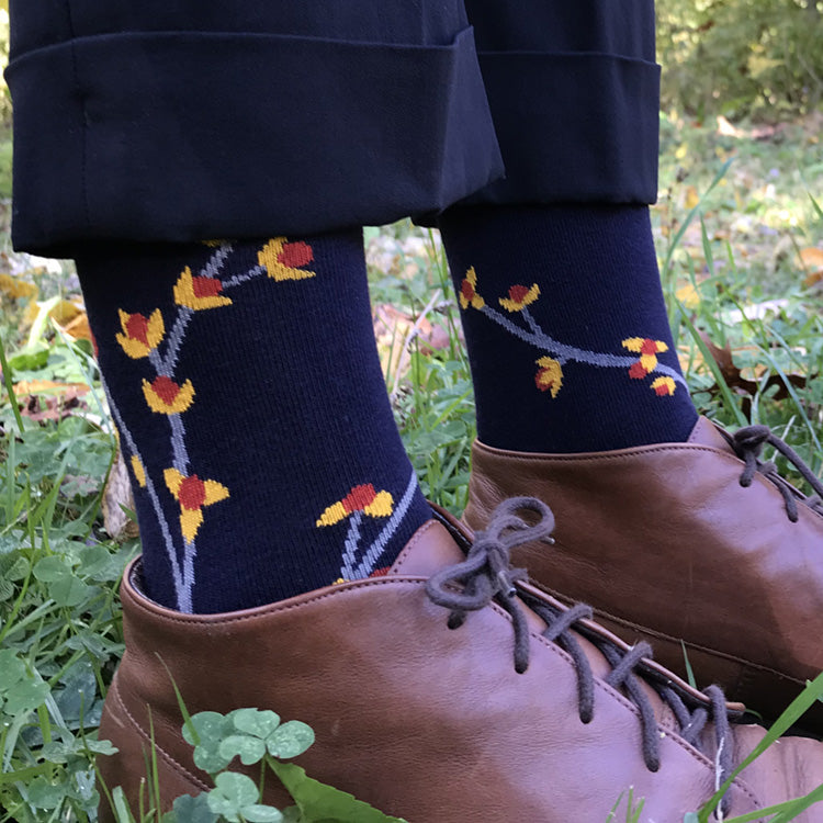 MADE IN USA women's cotton navy Bittersweet socks by THIS NIGHT