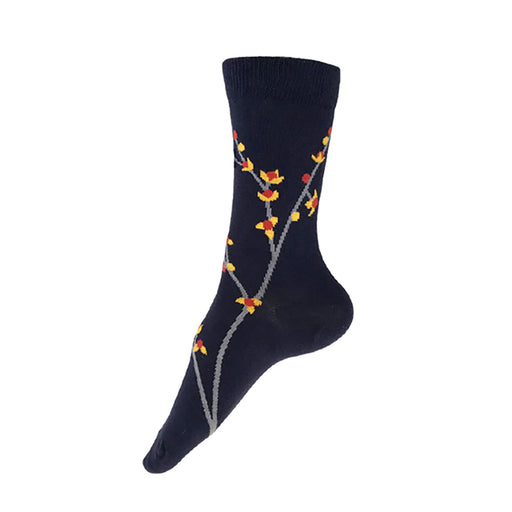 MADE IN USA navy cotton women's sock by THIS NIGHT featuring Bittersweet