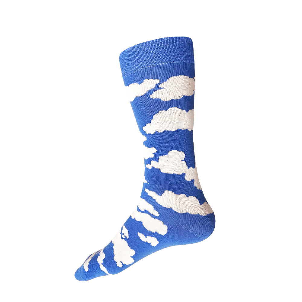 Made in USA men's blue cotton cloud socks by THIS NIGHT