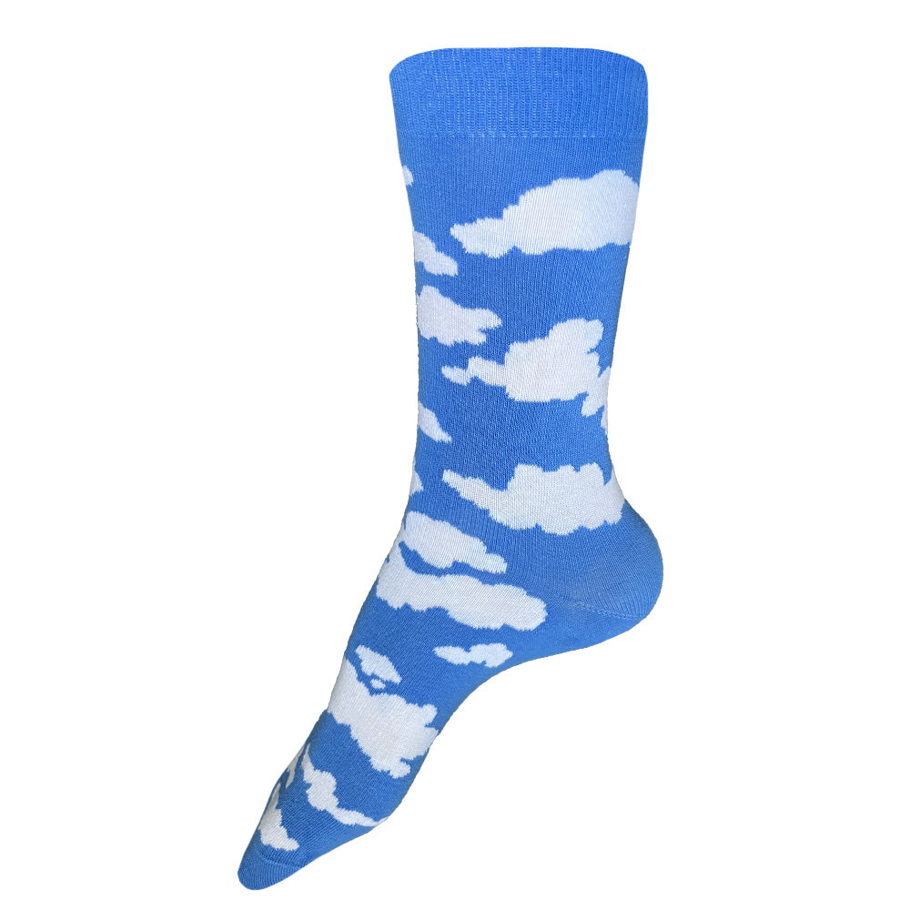 Made in USA women's blue cotton cloud socks by THIS NIGHT