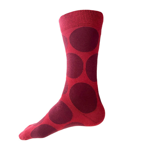 Made in USA men's red cotton polka dot socks by THIS NIGHT