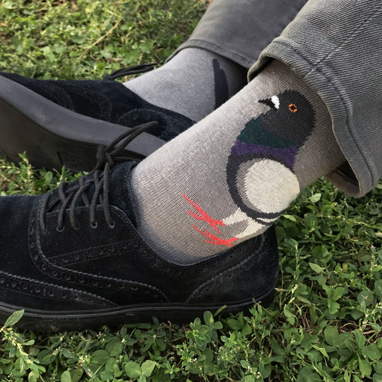 MADE IN USA men's grey cotton Pigeon socks by THIS NIGHT