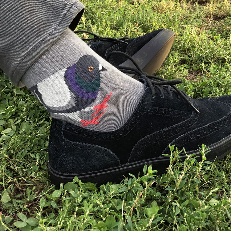 MADE IN USA men's grey cotton Pigeon socks by THIS NIGHT