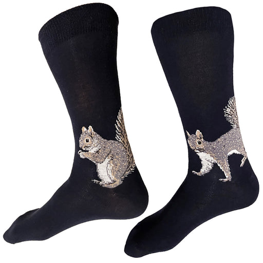 Made in USA men's navy cotton Squirrel socks by THIS NIGHT
