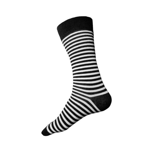 MADE IN USA black and white striped men's cotton sock by THIS NIGHT