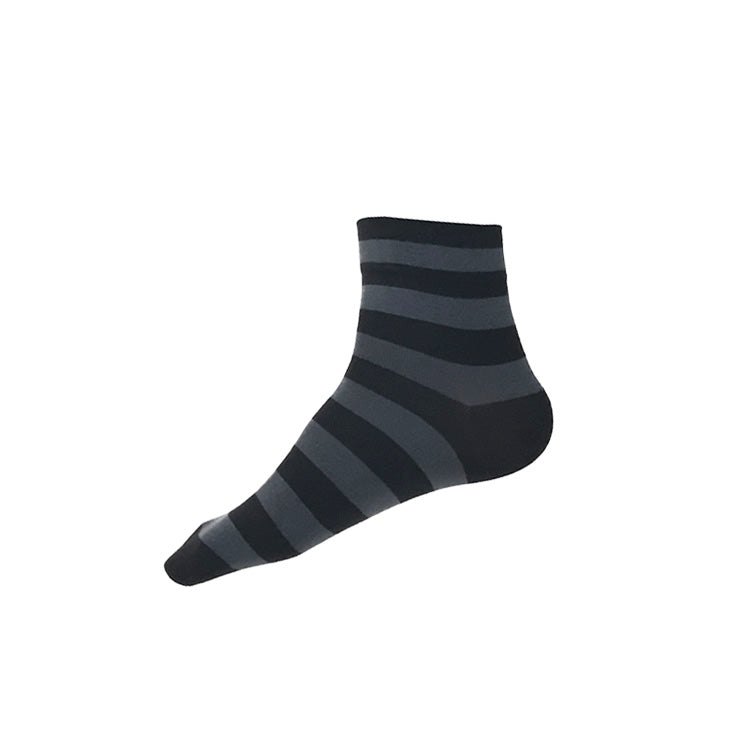 MADE IN USA men's ankle socks with black + grey stripes by THIS NIGHT