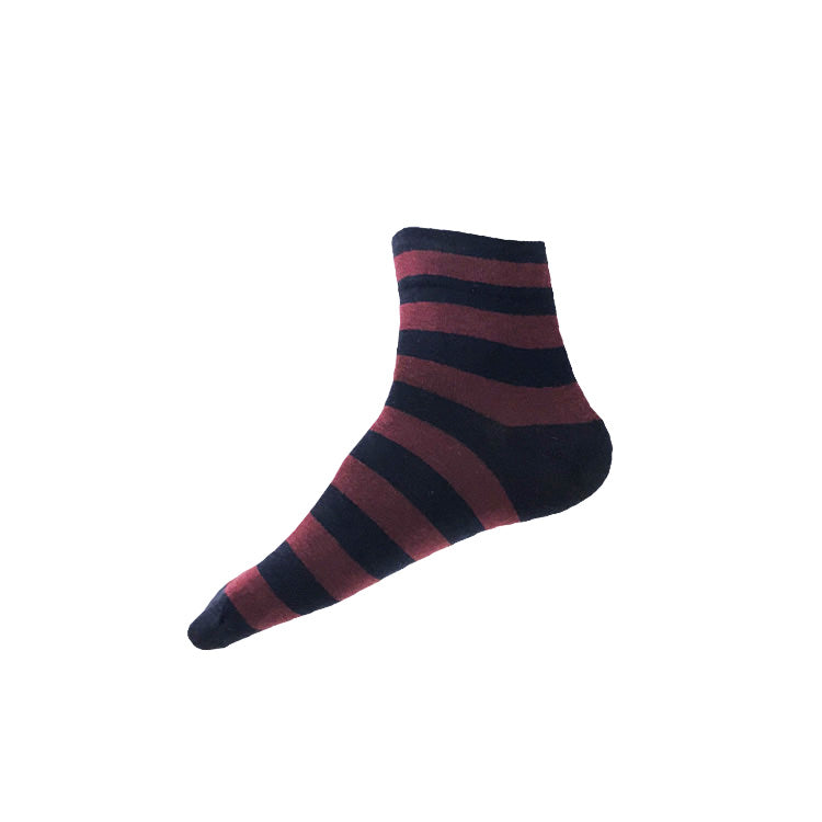 MADE IN USA men's ankle socks with navy + burgundy stripes by THIS NIGHT