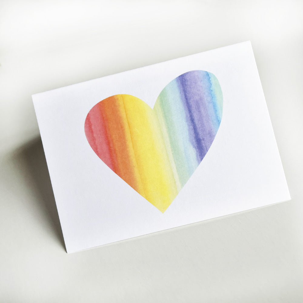 Watercolor striped heart note card set by Kate T. Williamson (perfect for Valentine's Day and thank-you notes)